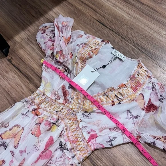 NWT Hale Bob Bluebell Maxi Dress Ivory Butterfly - Picture 8 of 10